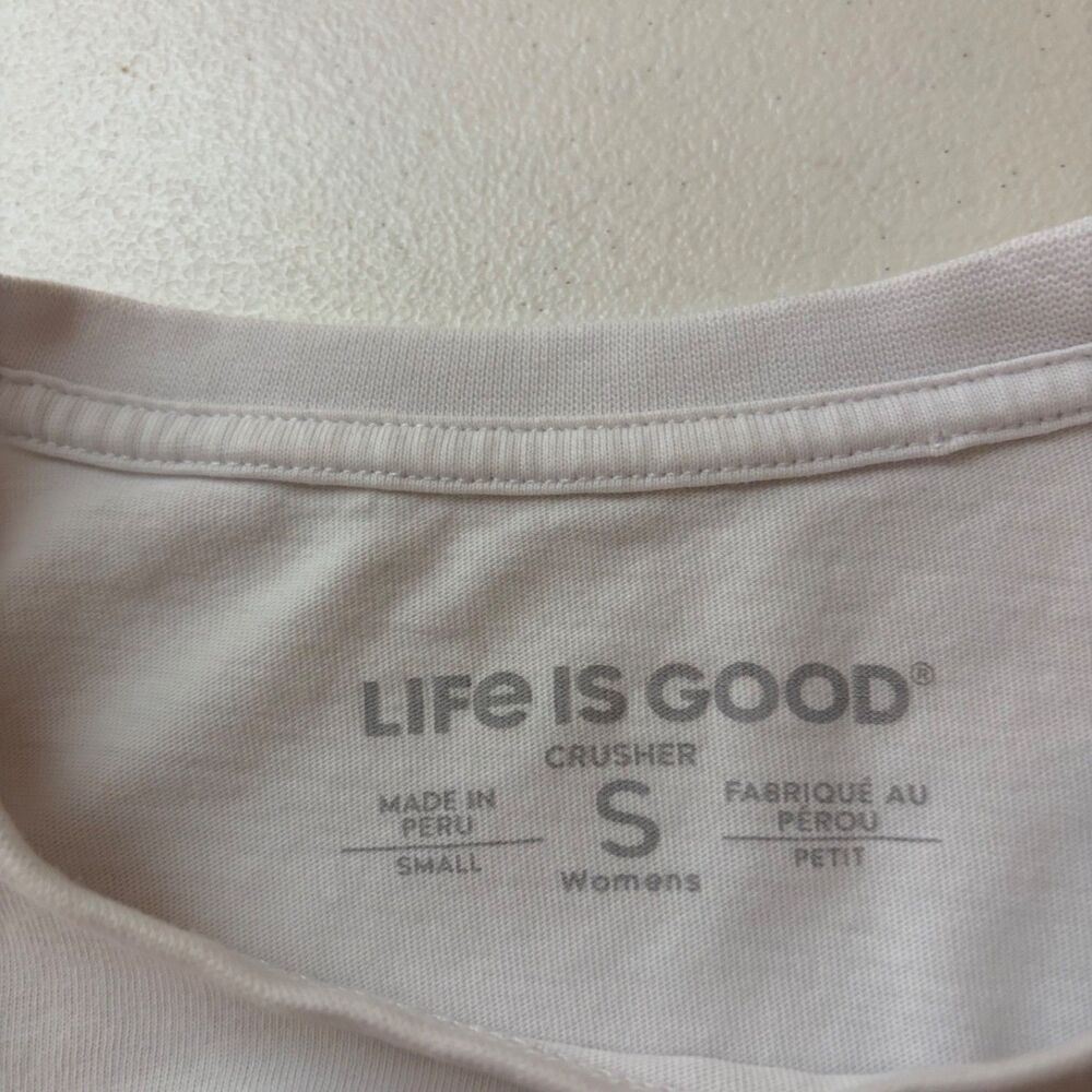 Life is Good T-Shirt Women's Small Crusher Snow Watercolor Long Sleeve Crew Neck - Picture 6 of 8